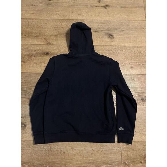 Lacoste Mens Blue Pullover Hooded 3D Spellout Logo Graphic Size Medium - Picture 2 of 3
